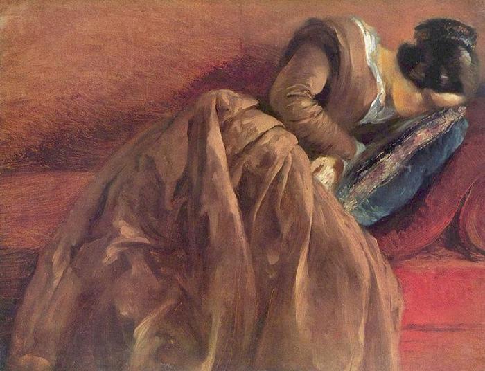 Adolph von Menzel Menzel's sister Emilie, sleeping oil painting picture